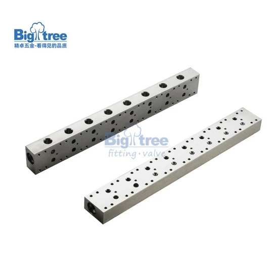 CNC milling machining stainless steel pneumatic mainfold block